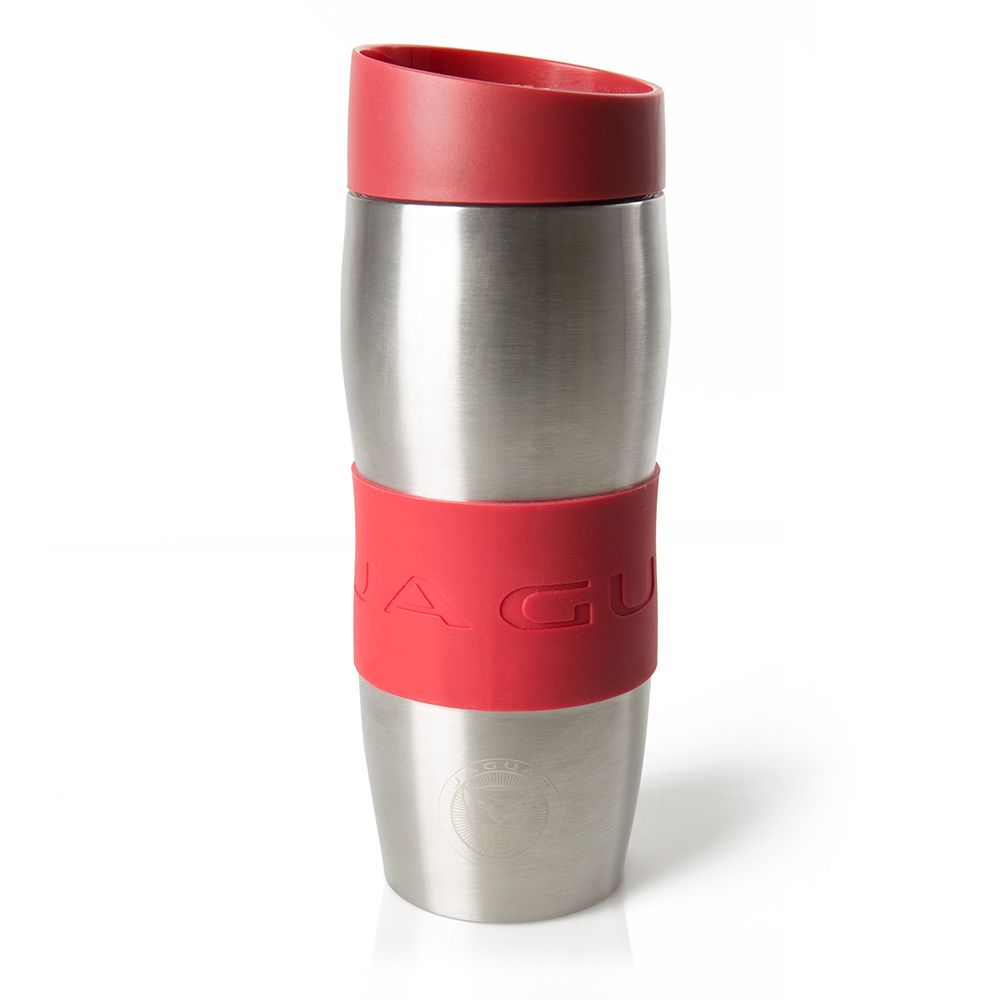 Taza de viaje con tapa de acero inoxidable - roja