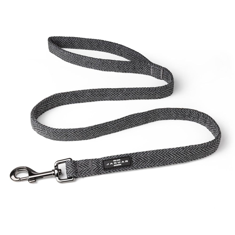 Woven lead featuring a herringbone pattern, chrome hardware and a silicone Jaguar badge - Image 1 of 5
