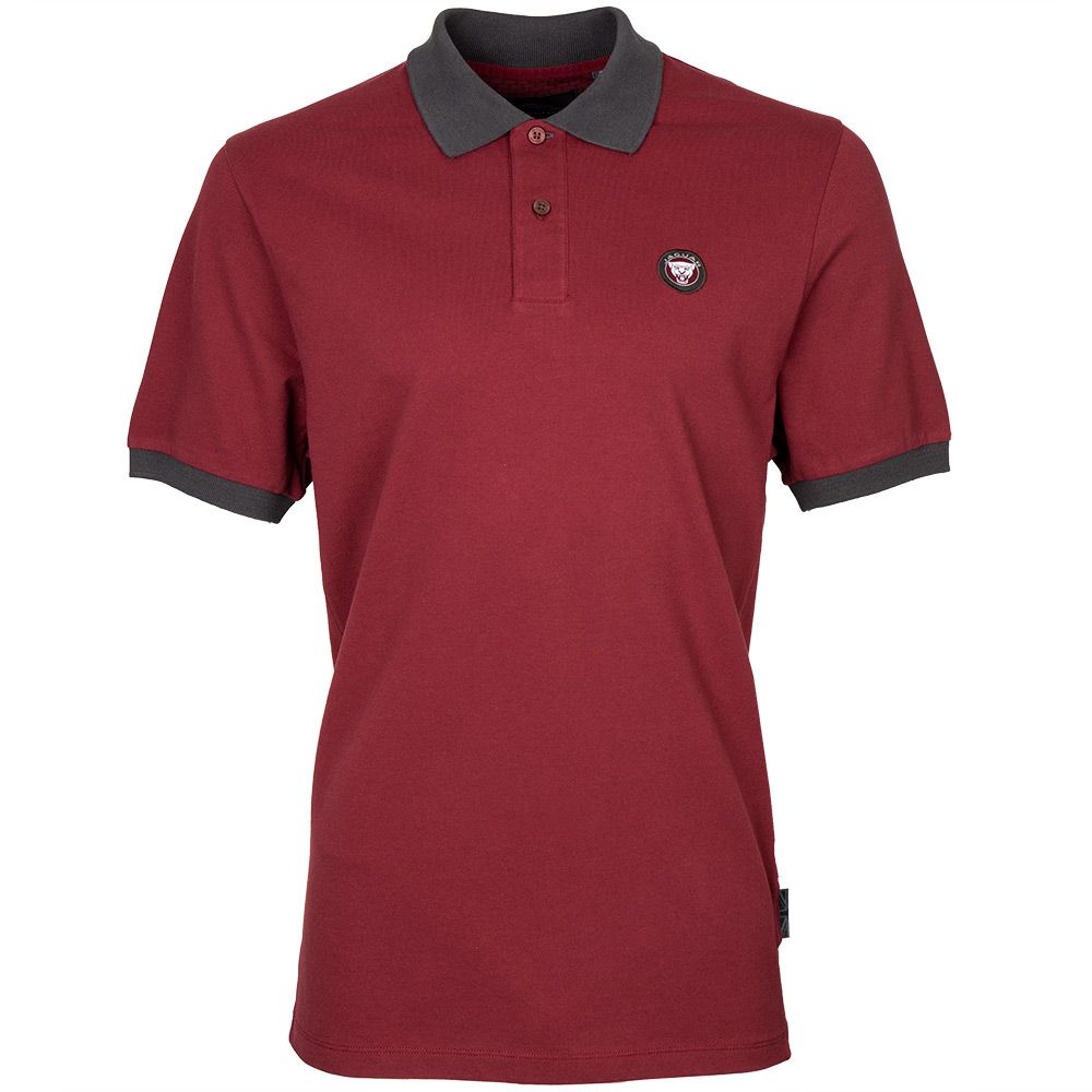 Polo da uomo con colletto a contrasto - rossa