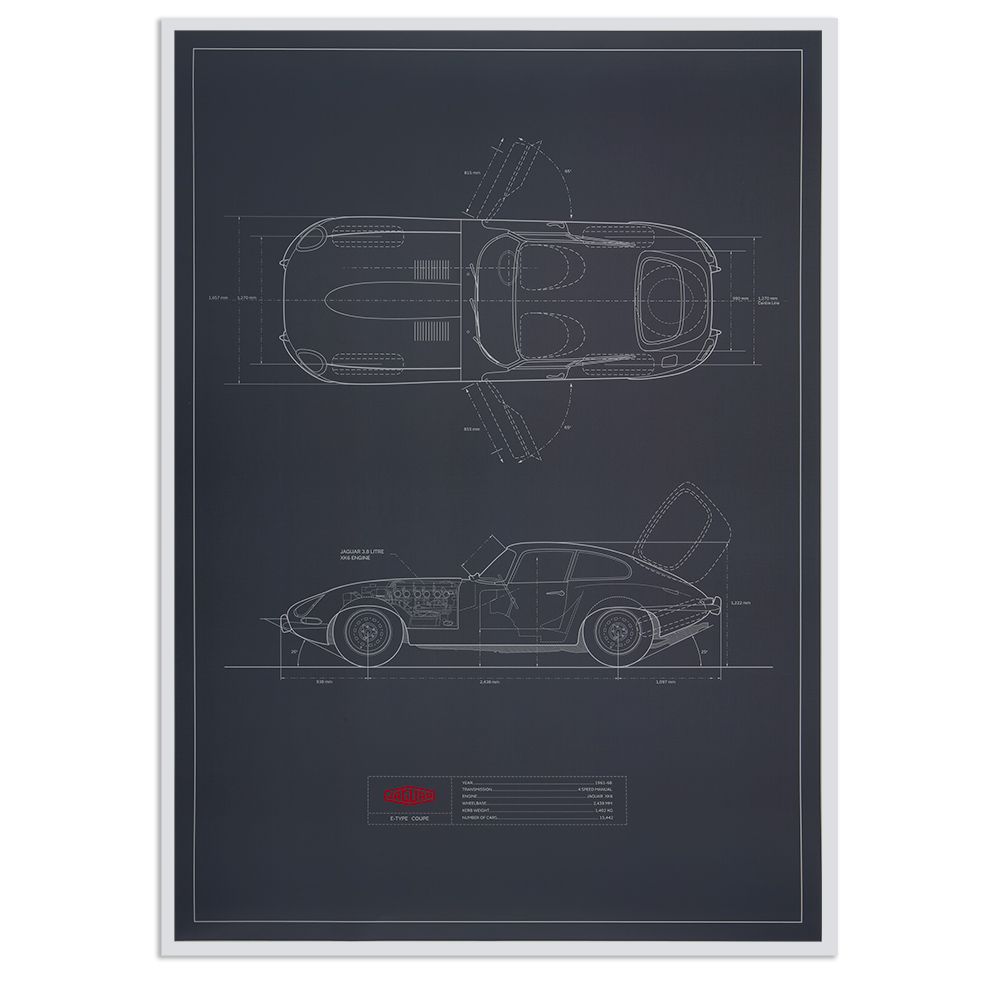 Limited Edition Jaguar E-type Artwork (700 x 500mm)