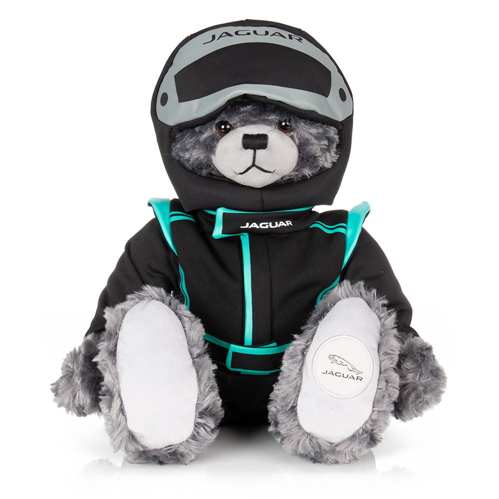 Jaguar Racing Teddybär mit Helm und Rennanzug