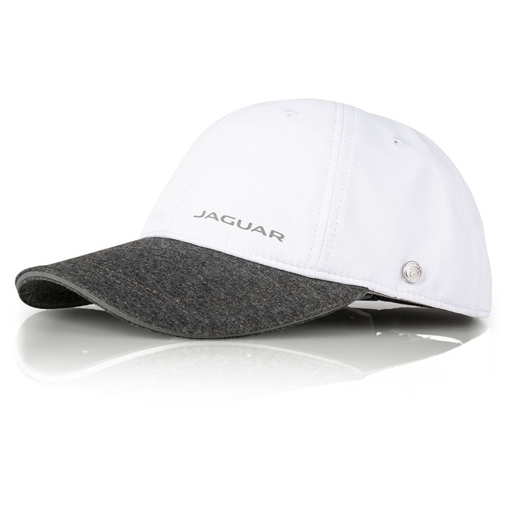 Gorra deportiva con inscripción Jaguar - blanca